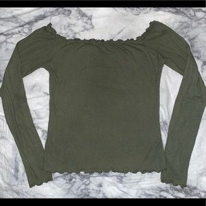 Hollister green off the shoulder blouse
